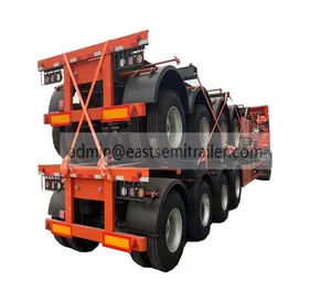 Container Chassis Trailer EAST 2/3/4 Axle Skeleton Container Chassis 20ft 40ft Shipping Container Trailer