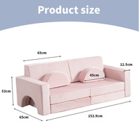 STEM Fort-Bau-Set: 8-teiliges Soft-Play Modulares Sofa für Kinder, Kreatives Schaumstoffblock-Couch-Set mit Cordbezügen, Direkt vom Hersteller