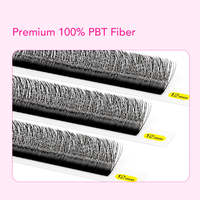 Extensions de cils synthétiques en forme de V, finition mate foncée, 0,07 mm, sans cruauté animale, avec longueur personnalisable, cils croisés en filet maillé