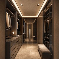 Armario de Madera Moderno, Sistema de Armario, Almirah, Mueble de Dormitorio de Madera Maciza, Armario Personalizado, Armario Vestidor con Cajones