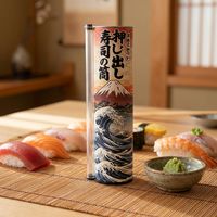 Boîte à sushi cylindrique jetable, écologique, recyclable, de qualité supérieure, faite à la main, avec impression personnalisée, de qualité alimentaire, pour