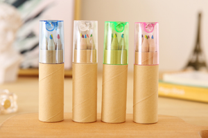 Coffret de crayons de couleur 6 et 12 couleurs pour cadeaux, avec impression de logo, adapté au dessin et au gribouillage, emballé dans du papier kraft - Product Image 5