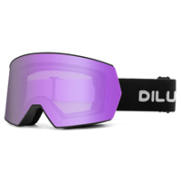 Lunettes de ski pour femmes et hommes, logo OEM personnalisé, monture sans cadre, rétro, anti-buée, lentilles magnétiques, lunettes de snowboard professionnelles