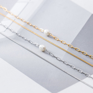 Collier en argent S925 pour femmes, version coréenne, fraîcheur tentante, chaîne de perles simple et fraîche avec personnalité, chaîne de clavicule D9110 - Product Image 4