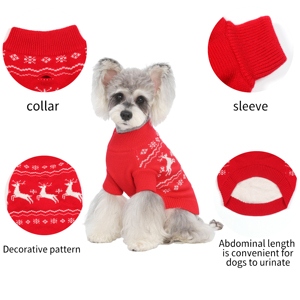 Weihnachtlicher Hundepullover Warme Haustierkleidung Winter-Hundepullover Katzen- und Hundemuster-Pullover Gestrickter Hundepullover - Product Image 2