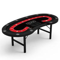 YH 94 pouces En Gros Jeu De Table De Poker Pliable Casino Tables Simple Pliage Table De Poker avec Porte-gobelets Distributeur Plateau pour Vente