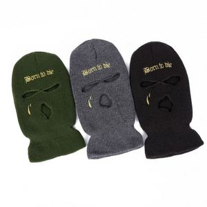 Nouveau bonnet personnalisé avec logo, produits d'hiver, casquette à trois trous pour le ski, pour adultes hommes et femmes, cagoule tricotée à 3 trous, vente en gros - Product Image 5