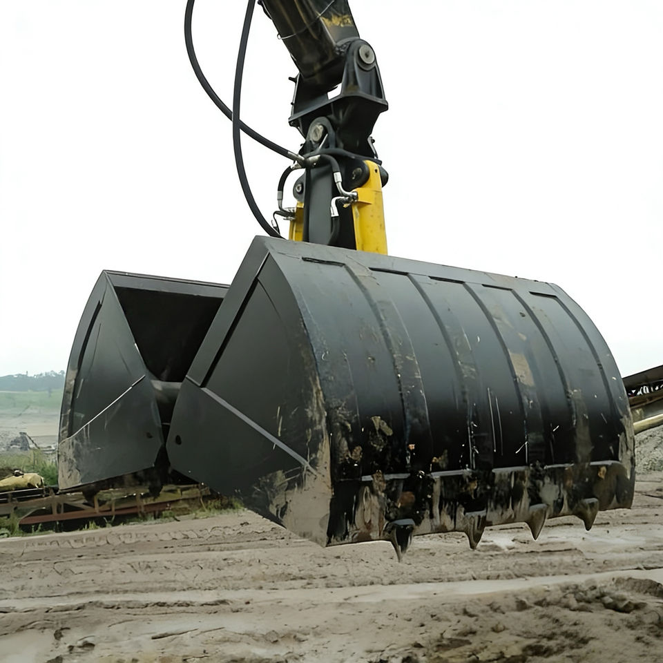 Material Handling Clamshell Wear-resistant Rotating Flip-top Bucket Grab with Motor/Engine for 6-30 ...