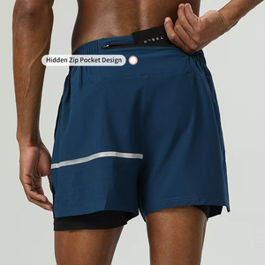 Biểu Tượng Tùy Chỉnh Người Đàn Ông Của 2-Trong-1 Phòng Tập Thể Dục Quần Short 3-Inch Dải Phản Quang Nhanh Khô Thoáng Khí Chạy Marathon Đào Tạo Quần Short Với Túi - Product Image 6