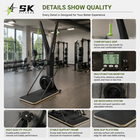 Machine à ski professionnelle SK Commercial avec résistance à l'air, ergomètre pour entraînement fonctionnel, utilisation en salle de sport, cadre en acier de 30 mm