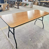 2.4m contreplaqué fête de mariage table pliable en bois pliante bjflamingo Table pliante en bois rectangulaire pour les mariages