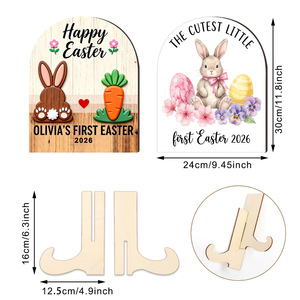 Decoración de Escritorio de Madera para Pascua, Figura de Conejo, Artesanía de Madera de Álamo para Interiores, Regalo Personalizado 2026 - Product Image 5