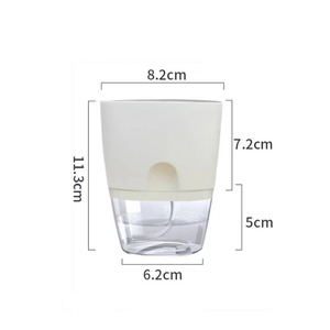 Maceta de Plástico con Autorriego, Doble Capa, para Plantas Hidropónicas, Bonsáis, Suculentas, Decoración para Hogar y Oficina, 8.2CM - Product Image 3