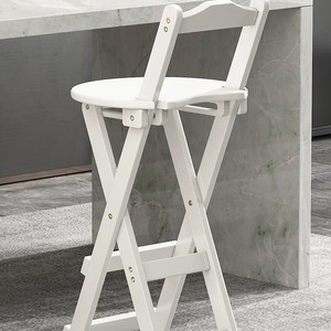 Folding <b>stool</b>, portable bar <b>stool</b>, milk tea shop cashier counter, high <b>stool</b>, living room chair with backrest, modern and - Product Image 2