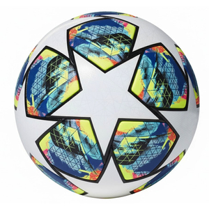 Ballon de football personnalisé de haute qualité fabriqué en usine, logo imprimé, design durable et léger pour l'entraînement et l'utilisation en extérieur - Product Image 4