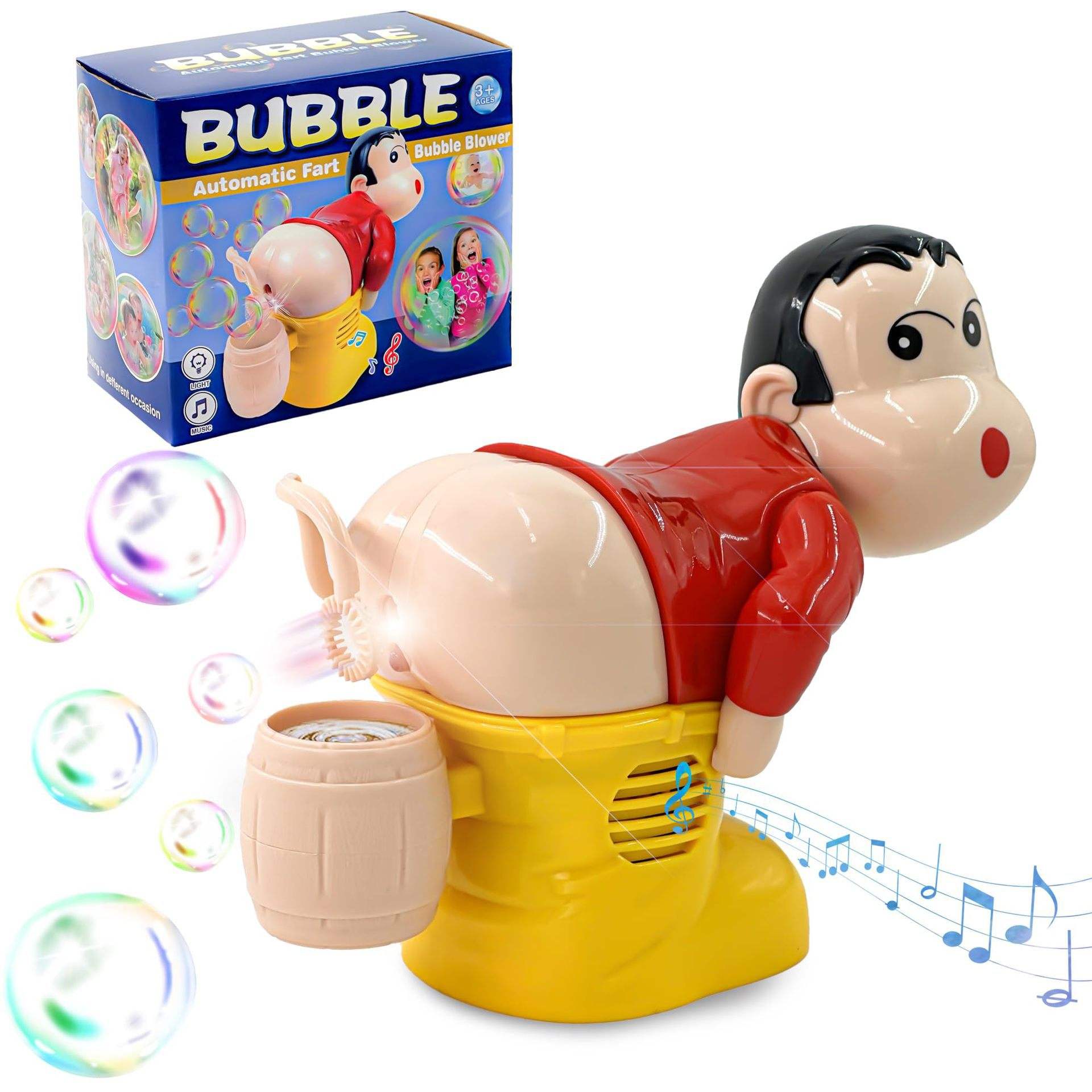 Funny boy bubble machine - comes with bottled bubble liquid