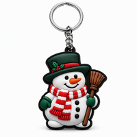 Porte-clés en caoutchouc avec logo personnalisé, porte-clés en PVC souple 3D en relief, porte-clés en PVC écologique pour les cadeaux de fête de Noël