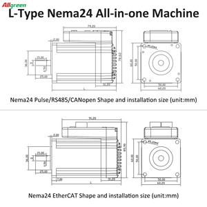 Motor paso a paso integrado Nema24 de 2 fases, 36V 4A 3/3.5/4N.m, con controlador de bucle abierto para hogar inteligente - Product Image 5