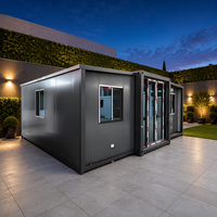 Maison conteneur préfabriquée extensible moderne de 20 pieds, maison modulaire personnalisée à 2 chambres, maison modulaire confortable