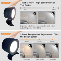 Lámparas magnéticas montadas en la pared 2 lados brillo ajustable luces inalámbricas Sensor de movimiento recargable Control remoto luz de pared