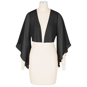 TEENYEE 2025 Cape asymétrique mère de la robe de mariée vestes de mariage mariée en mousseline de soie châle Pashmina mariée - Product Image 2