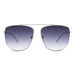 Rectangle Full Rim Polarized <b>Sunglasses</b> Silver Frame Comfortable <b>Gradient</b> Gray Lenses Unisex Adult UV400 Sun Protection - Product Image 6