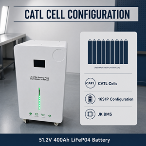 Système de stockage de batterie de secours domestique LiFePO4 51,2 V 400 Ah avec protection BMS, écran tactile HD, surveillance CAN, RS485 et Wi-Fi - Product Image 3