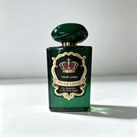 Flacon de parfum en verre couronne 50ml Eau de Parfum Thème Nuit Noire Bouchon Galet Noir Logo Personnalisé Marque Privée OEM ODM sur mesure