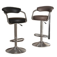 Tabouret de bar moderne en acier inoxydable, réglable, pivotant, avec dossier, style Wabi-sabi, gain de place, usage commercial