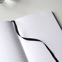 Cuaderno de Tapa Dura de Cuero PU Negro con Logotipo Personalizado, Diario A5 con Páginas Rayadas, Papelería Profesional para Oficina y Negocios