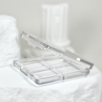 Offre Spéciale Nouveau Design 4 couleurs transparent fard à paupières étui conteneur personnalisé carré vide fard à paupières palette étui avec 4 casseroles