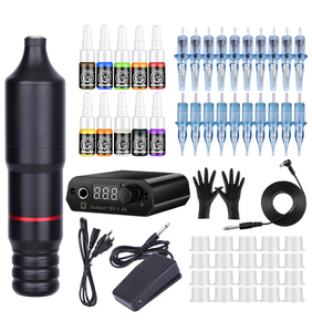 Kit complet de machine à tatouer en gros – Ensemble de pistolets à tatouer pour débutants – Fournitures pour l'art corporel et la pratique du maquillage permanent - Product Image 1