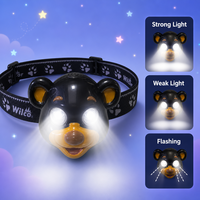 Lampe frontale LED en forme d'animal de dessin animé pour enfants, rechargeable par USB-C, légère, pour la lecture, le jeu, le camping, la randonnée, l'utilisation en extérieur
