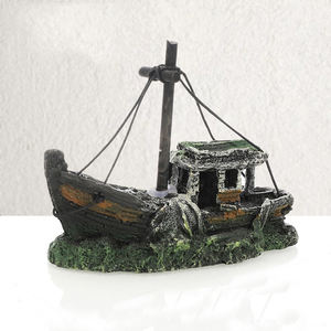 Ornamento eco-friendly di grandi dimensioni in resina per la casa del rifugio del naufragio per acquari e per il paesaggio decorazione di serbatoi di pesci nave da guerra orditura - Product Image 2