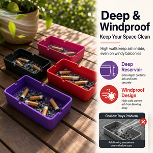Silicone <b>Ashtray</b> Outdoor Lightweight Heat-Resistant Ash Tray Outdoors <b>Ashtray</b> Factory Customization and Wholesale - Product Image 3