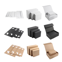 Boîte-cadeau en carton de dossier magnétique marron kraft de luxe écologique gaufrage de stratification mate pour vêtements chaussettes de robe formelle