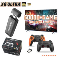 Consola de Videojuegos X8 Ultra 4K Ultra HD con Tarjeta TF de 128 GB Integrada, Más de 50000 Juegos, Mini Consola de Juegos X8 Ultra