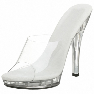 Sandali da Donna con Tacco Alto 13cm, Scarpe Eleganti per Feste e Pole Dance, Modelli Trasparenti con Cristalli - Product Image 6