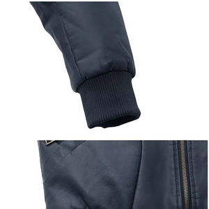 <span class=keywords><strong>Chaqueta</strong></span> de cuero PU para <span class=keywords><strong>hombre</strong></span> al por mayor, abrigo formal de invierno personalizado con cuello alto y procesamiento de revestimiento - Product Image 3
