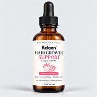 Gouttes liquides pour la croissance des cheveux, saveur fraise, bambou, silice, palmier nain, soin du cuir chevelu, 60 ml