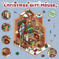 Usine en gros de haute qualité personnalisé découpé mignon dessin animé cadeau de noël maison autocollants chambre décoration autocollants