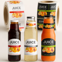 Étiquettes personnalisées en vinyle imperméable autocollantes pour bouteilles de jus de fruits avec logo personnalisé imprimé