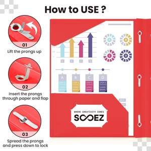 Porte-documents en plastique PP robuste avec 3 crochets et 2 poches pour documents et papiers A4 - Fournitures de bureau pour enseignants et étudiants - Product Image 5