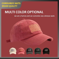 Gorra de Béisbol de Pana Personalizada de Calidad Premium para Hombre y Mujer, Gorra de 6 Paneles con Logotipo Bordado