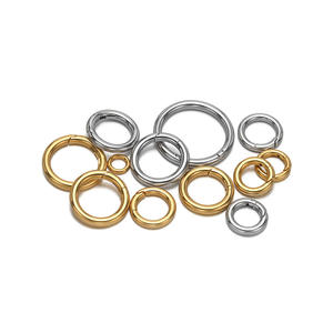 Conector de Collar de Acero Inoxidable Chapado en Oro de 18K, Redondo, Liso, de Alta Calidad, Resistente al Agua, Cierre Universal, Cierre de Resorte, Anillo para Llavero - Product Image 2