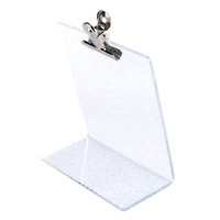 Type personnalisé en forme de L A4 A5 A6 Taille Table Acrylique clair Acrylique Menu Signe Table Clip pour Paper Board
