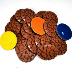 Tampons de polissage et de lustrage industriels en cuivre de 6 mm d'épaisseur, 3 pouces, pour le meulage du marbre, grain 50-400, OEM - Product Image 1