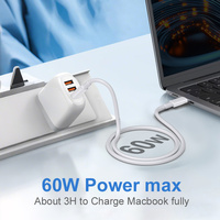 Accesorios para Celular, Cable USB Tipo C con Conductor de Cobre, 1M 2M 3M TPE 60W, Cable USB C 3A, Venta al por Mayor para iPhone