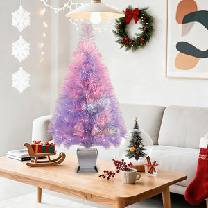 Árbol de Navidad de Fibra Óptica Rosa de 32 Pulgadas, Artificial, de PVC de Alta Calidad, Ecológico, con Luces de Colores Cambiantes, para Hogar, Hotel, Navidad, Festividades - Product Image 5