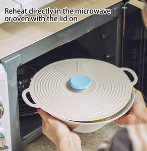 ฝาปิดซิลิโคนเพื่อความสดใหม่เกรดอาหารนำมาใช้ใหม่ได้ทนต่ออุณหภูมิสูงฝาปิดจานฝาฝาไมโครเวฟ - Product Image 3